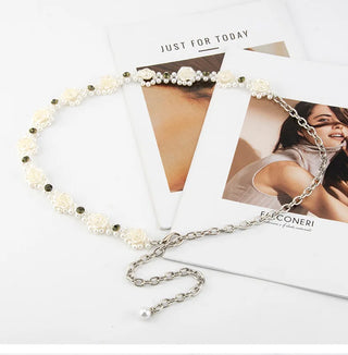 Rhinestone Floral Waist Belt