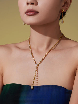 Zircon Gold Drop Earrings