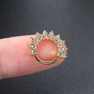 Zircon Gold Hoop Earrings
