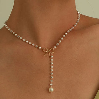 Pearl Tassel Choker Necklace