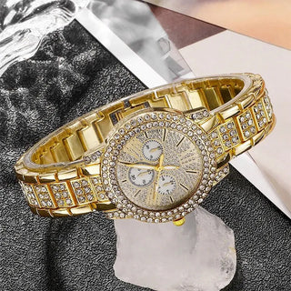 Rhinestone Gold Jewelry Set