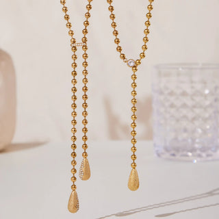 Zircon Gold Drop Earrings