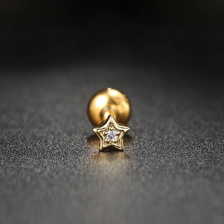 Zircon Gold Hoop Earrings