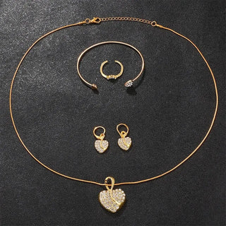 Rhinestone Gold Jewelry Set