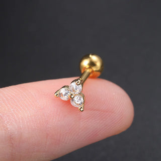 Zircon Gold Hoop Earrings