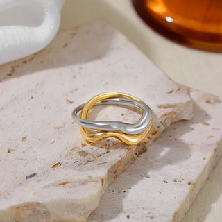 Gold Stainless Ring 7