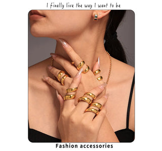 Gold Stainless Ring 6