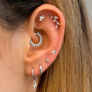 Zircon Gold Hoop Earrings