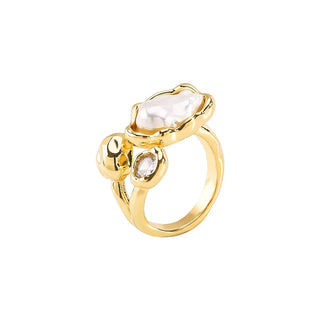 Pearl Zircon Ring