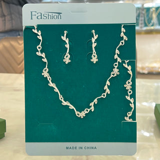 Crystal Silver Jewelry Set