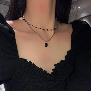Silver Beaded Choker Necklace