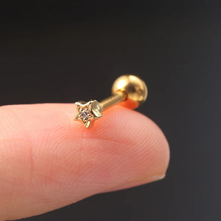 Zircon Gold Hoop Earrings
