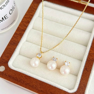 Pearl Zircon Jewelry Set