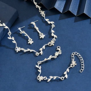 Crystal Silver Jewelry Set