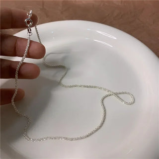 Silver Chain Choker Necklace