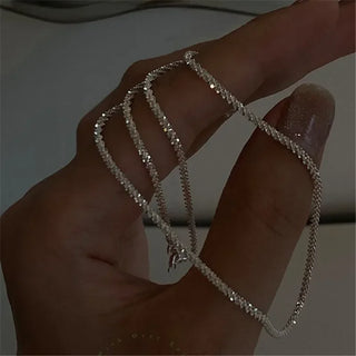 Silver Chain Choker Necklace