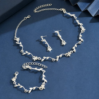 Crystal Silver Jewelry Set
