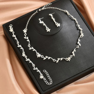 Crystal Silver Jewelry Set