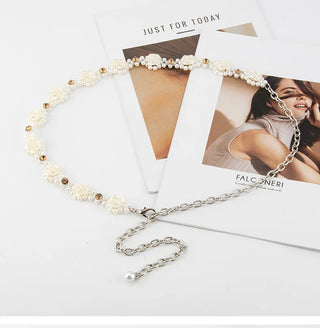 Rhinestone Floral Waist Belt