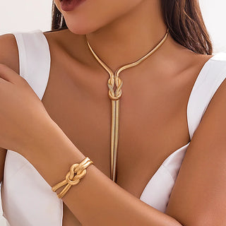 Gold Tassel Choker Necklace